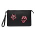 LT6822S-MISS LULU MISS LULU PU LEATHER SEQUIN SKULL CLUTCH BAG BLACK
